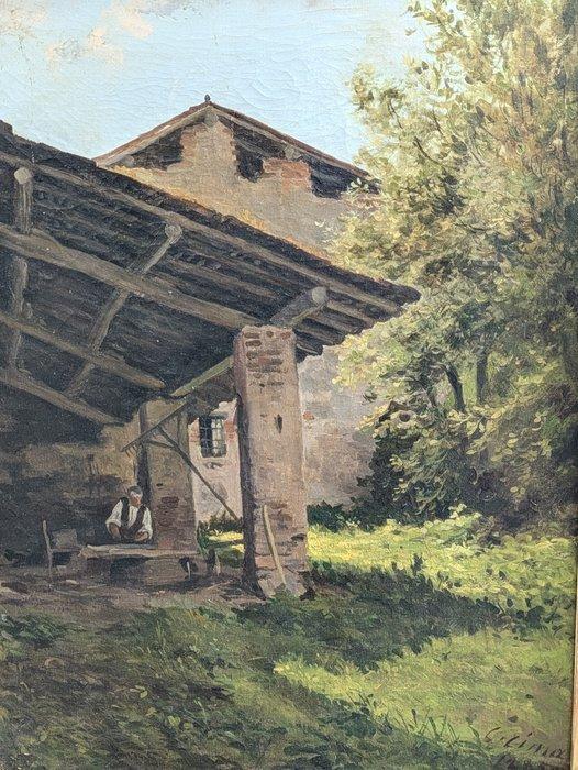 Camillo Cima (XIX-XX) - Acquabella, Antiek en Kunst, Kunst | Schilderijen | Klassiek