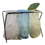 Practo Home vuilniszakhouder driedelig 60-130 ltr - zwart, Huis en Inrichting, Woonaccessoires | Prullenbakken, Verzenden, Nieuw