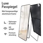 LoXa Passpiegel Elegancia Zwart – 160x60 cm – Staand of Hang, Huis en Inrichting, Verzenden, Nieuw
