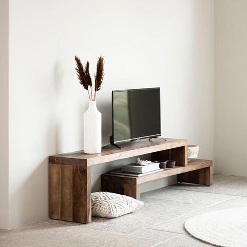 *WOONWINKEL* DTP Home Timber Tv-meubel Uitschuifbaar Hout, Huis en Inrichting, Kasten | Televisiemeubels, Nieuw, Verzenden
