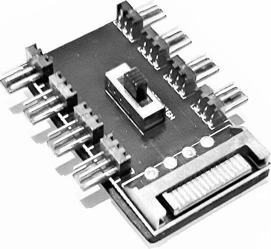SATA 1 tot 8 Koelventilator Splitter Hub | 12V 3-pin |, Computers en Software, Computerkoelers