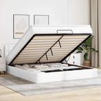 vidaXL Bed poef met matrassen en LEDs 180x200cm kunstleer, Huis en Inrichting, Overige materialen, Eenpersoons, Verzenden, Wit