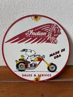 Peanuts / Snoopy - 1 Emaille Reclamebord INDIAN MOTORCYCLE -, Nieuw in verpakking