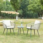 Tuinset Abriola 3-delig tuintafel met 2 tuinstoelen antracie, Tuin en Terras, Tuinsets en Loungesets, Verzenden, Nieuw