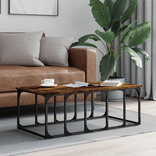 vidaXL Salontafel 100x50x35,5 cm bewerkt hout gerookt, Huis en Inrichting, Tafels | Salontafels, 100 tot 150 cm, Nieuw, Overige houtsoorten