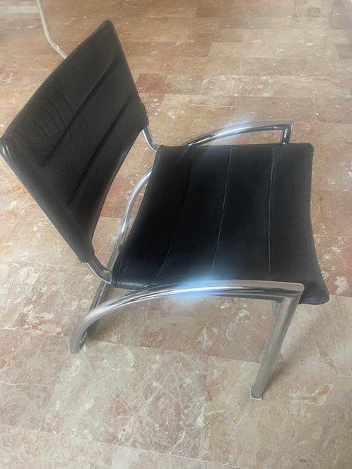 Elam - Gae Aulenti - Lira - Stoel (4) - Leder, Staal -, Antiek en Kunst, Antiek | Meubels | Stoelen en Banken