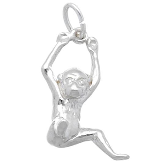 Zilveren Slinger aap kettinghanger, Sieraden, Tassen en Uiterlijk, Kettinghangers, Verzenden