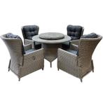 Marina Riccione dining tuinset 110 cm rond 6-delig grijs, Ophalen of Verzenden, Nieuw, Wicker
