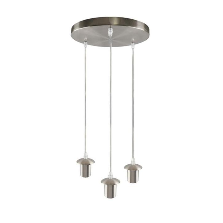 Aluminium hanglamp zonder kap chroom, Rika, Huis en Inrichting, Lampen | Hanglampen, Nieuw, Metaal, 75 cm of meer, Ophalen of Verzenden