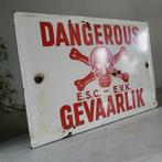 Zeldzaam & Antiek, Emaille Verbodsbord, Dangerous, 1920 -