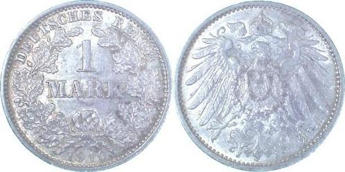 Duitsland 1 Mark 1910 J J 017 Kaiserreich zilver, Postzegels en Munten, Munten | Europa | Niet-Euromunten, Verzenden