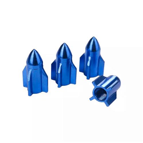 TT-products ventieldoppen Dark Blue Rockets aluminium 4, Auto diversen, Auto-accessoires, Ophalen of Verzenden