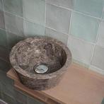 Waskom Loutro Bali T Rond 25x25x12 cm Marmer Taupe, Ophalen of Verzenden, Nieuw