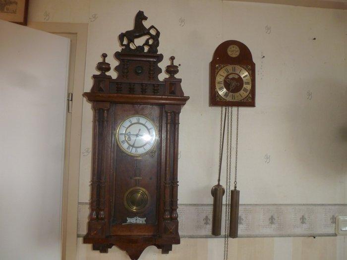 Regulateur, Slingerklok - Hout, Messing - 1900-1910,, Antiek en Kunst, Antiek | Klokken