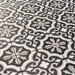 Keramische portugese vloertegels 20x20 zwart met wit en grij