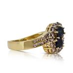 Ring - 18 karaat Geel goud - 1.19ct. tw. Saffier - Diamant, Sieraden, Tassen en Uiterlijk, Ringen, Nieuw