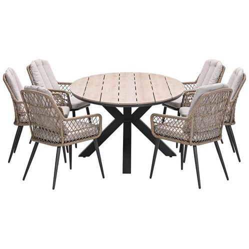 Garden Impressions Kalibo tuinset 7-delig natural - Tulli, Tuin en Terras, Tuinsets en Loungesets, Verzenden