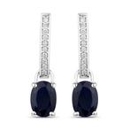 Oorbellen - 14 karaat Witgoud - 2.25ct. tw. Saffier -, Nieuw