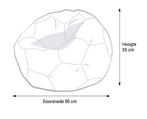 Sportieve voetbal zitzak - oranje/wit - eco-leer - Ø 90 c.., Ophalen of Verzenden, Nieuw