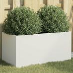 vidaXL Plantenbak 62x30x29 cm staal wit, Verzenden, Nieuw, Metaal