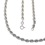 Massief zilveren gedraaide lange ketting | 91 cm, Sieraden, Tassen en Uiterlijk, Kettingen, Gebruikt, Zilver, Zilver, Verzenden