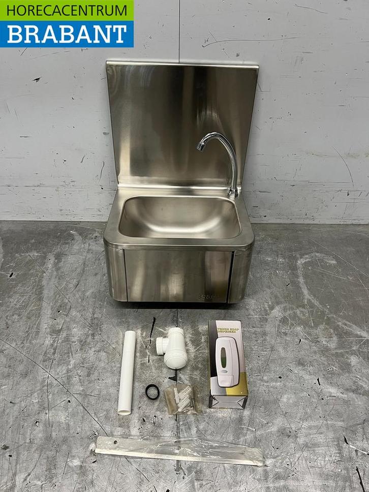 RVS Saro Wasbak met knie bedieining met zeepdispenser Horeca, Zakelijke goederen, Horeca | Keukenapparatuur, Nieuw zonder verpakking