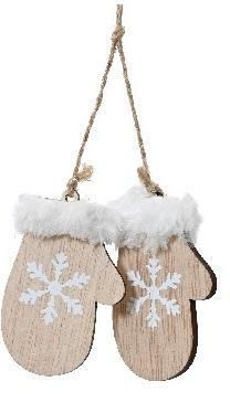 Hanger houten wanten – naturel met wit figuurtjes voor, Hobby en Vrije tijd, Knutselen, Nieuw, Ophalen of Verzenden