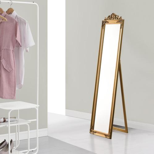 Spiegel vrijstaand met barok lijst verstelbaar 160x40 cm gou, Huis en Inrichting, Woonaccessoires | Spiegels, Verzenden