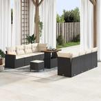vidaXL Tuin Sofa Set met kussen 11 pcs Zwart Poly riet, Tuin en Terras, Tuinsets en Loungesets, Verzenden, Nieuw, Rotan