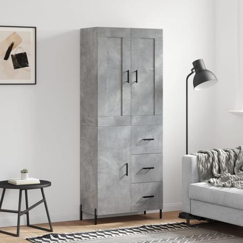 vidaXL buffetkast 69,5x34x180 cm bewerkt hout betongrijs, Huis en Inrichting, Kasten | Buffetkasten, 50 tot 75 cm, Nieuw, Overige houtsoorten