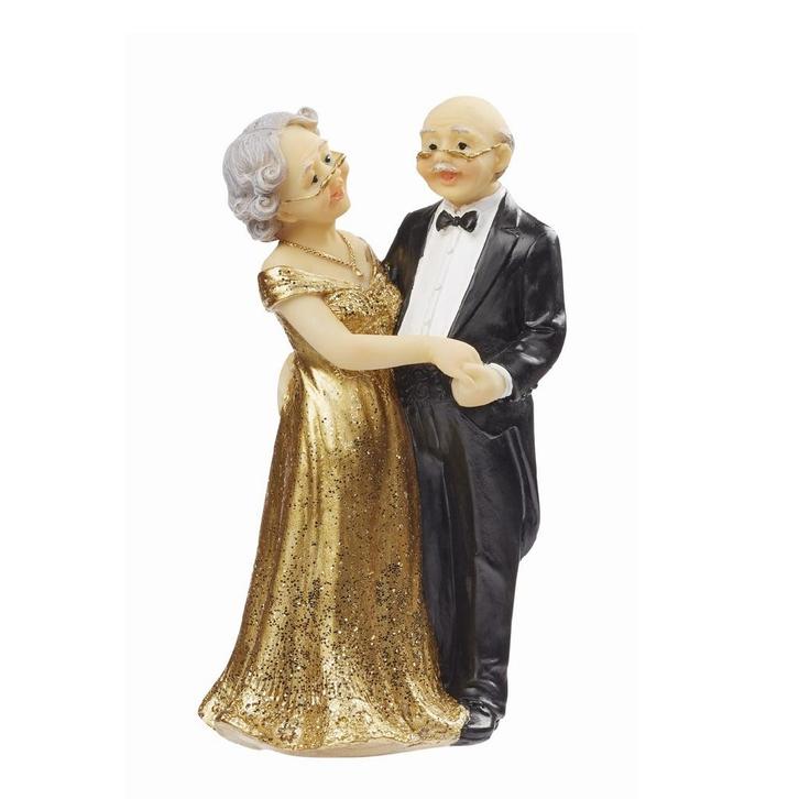 Taarttopper Jubileumskoppel Polystone 11,5cm, Hobby en Vrije tijd, Taarten en Cupcakes maken, Nieuw, Verzenden