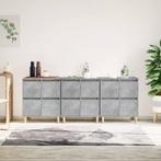 vidaXL Dressoirs 3 st 60x35x70 cm bewerkt hout betongrijs, Huis en Inrichting, Kasten | Dressoirs, Verzenden, Nieuw, 50 tot 100 cm