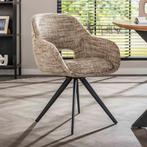*WOONWINKEL* Moderne Eetkamerstoel Draaibaar Zandkleur, Huis en Inrichting, Stoelen, Verzenden, Nieuw, Bruin, Stof