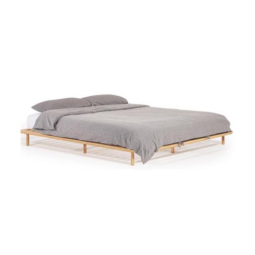 *WOONWINKEL* Kave Home Anielle Japandi Bedframe Hout 180x200, Huis en Inrichting, Slaapkamer | Bedden, Bruin, Nieuw, Verzenden