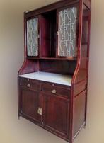 J.&J. Kohn - Hoog dressoir - Glas-in-lood, Kersenhout