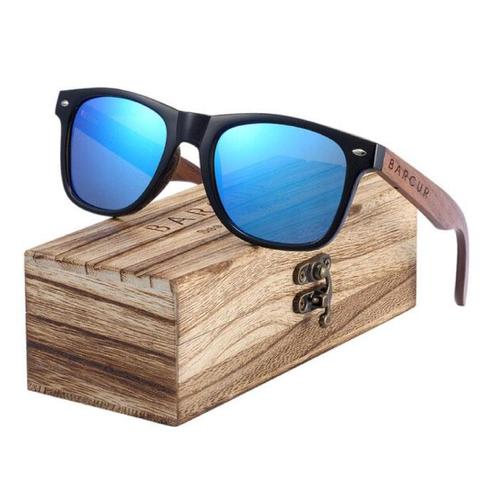 Zonnebril Walnoot met Houten Kistje - UV400 en Polaroid, Sieraden, Tassen en Uiterlijk, Zonnebrillen en Brillen | Heren, Nieuw