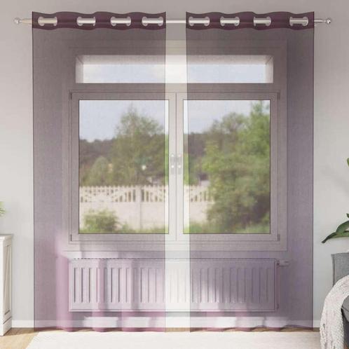 vidaXL Gordijnen voile met doorvoertules 2 st 140x225 cm, Huis en Inrichting, Stoffering | Gordijnen en Lamellen, Nieuw, Verzenden
