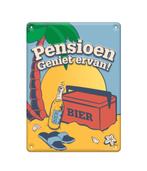 Pensioen Metalen Bord, Verzenden, Nieuw