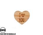 LaserWood Pin / Broche I Love You, Verzenden, Nieuw