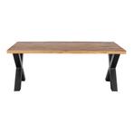 Mangohouten Eettafel Rechthoek Cedric 260x100 cm (6cm), Huis en Inrichting, Tafels | Eettafels, 100 tot 150 cm, Verzenden, Industriële meubels