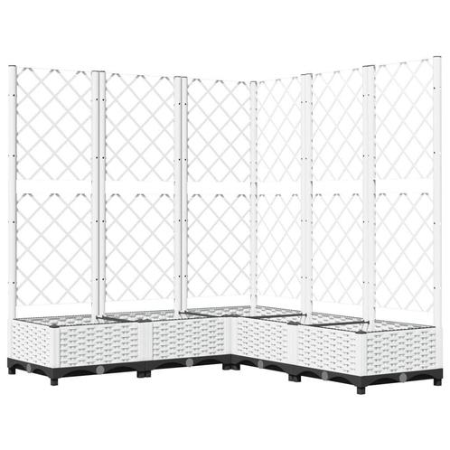 Plantenbak met Latwerk Wit - Retourdeal! 40% Korting, Tuin en Terras, Bloembakken en Plantenbakken, 60 cm of meer, 100 cm of meer