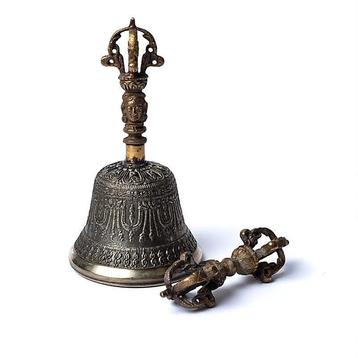 Tibetaanse Bel en Dorje - Brons - 17 cm. beschikbaar voor biedingen