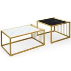 2 x Bijzettafel Set Salontafel Nesttafels Marmer Moderne Nes