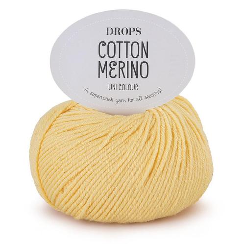 DROPS Cotton Merino Uni Colour - 17 vanille - Wol/Katoen G, Hobby en Vrije tijd, Breien en Haken, Ophalen of Verzenden