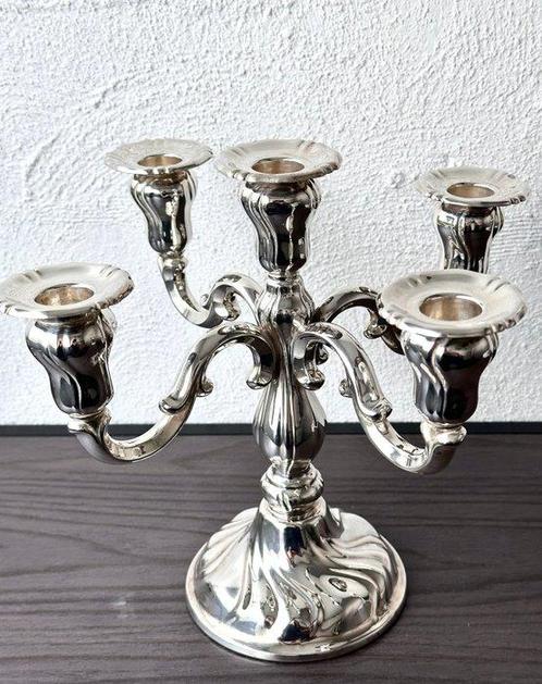 Grote en zeer zware (1022,00 gr) vijfarmige zilveren, Antiek en Kunst, Antiek | Goud en Zilver