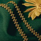 Gouden galleriedraad schakelketting | 46,5 cm, Sieraden, Tassen en Uiterlijk, Kettingen, Ophalen of Verzenden, Gebruikt, Overige kleuren