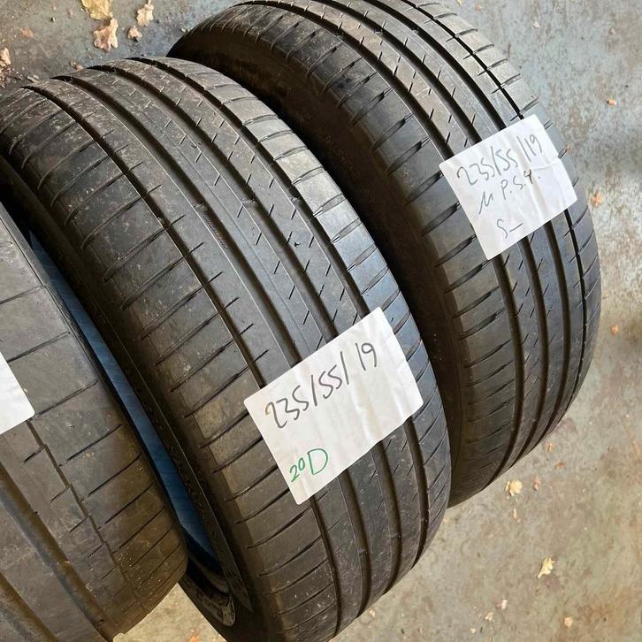 2 x Michelin Pilot Sport 4 235-55-19 Zomerbanden 5mm, Auto-onderdelen, Banden en Velgen, 19 inch, Zomerbanden, 235 mm, Personenwagen