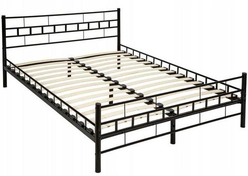 Metalen bedframe met lattenbodem- 180x200 - zwart, Doe-het-zelf en Verbouw, Metalen, Nieuw, Ophalen of Verzenden