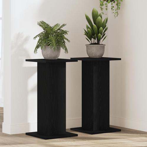 vidaXL Luidsprekerstandaarden - 2 stuks, Zwart Eiken, 30 x, Tuin en Terras, Overige Tuin en Terras, Nieuw, Verzenden
