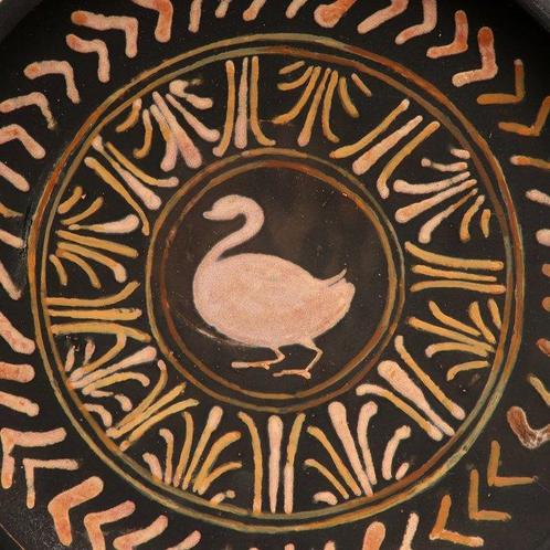 Apulisch Terracotta Rode figuur stamplate, Rode zwaan-groep, Antiek en Kunst, Antiek | Overige Antiek